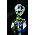 2 3/8" Basketball Optical Crystal Award w/ Square Base